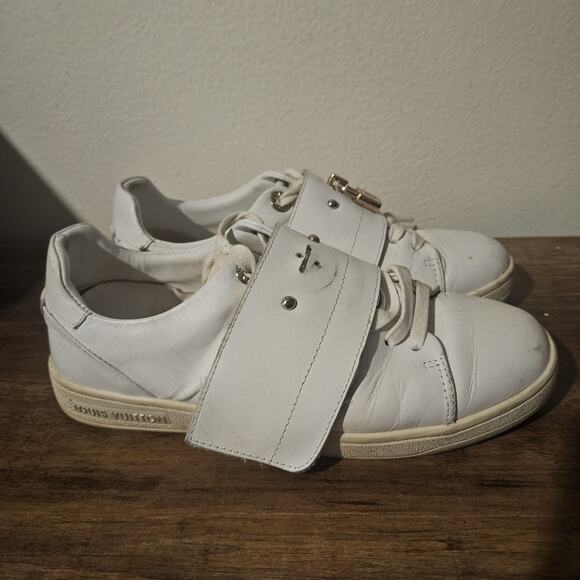 Louis Vuitton LV Logo Monogram White Front Row Lock Leather Sneakers 36 - Picture 6 of 12